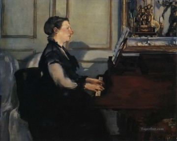 エドゥアール・マネ Painting - ピアノを弾くマダム・マネ エドゥアール・マネ